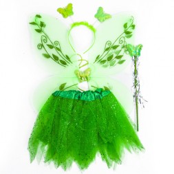 Распродажа! Набор (ободок, крылья, юбочка, волшебная палочка) Маленькая Фея, Зеленый