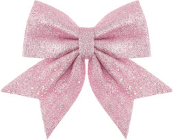Декоративный бант Праздничный, Розовый, с блестками