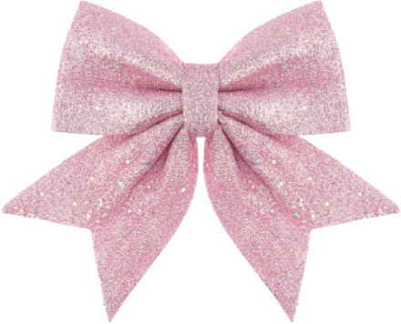 Декоративный бант Праздничный, Розовый, с блестками