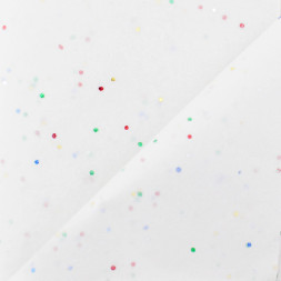 Бумага упаковочная тишью Белый со звёздами