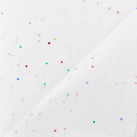 Бумага упаковочная тишью Белый со звёздами
