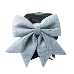 Декоративный бант, Серебро, с блестками