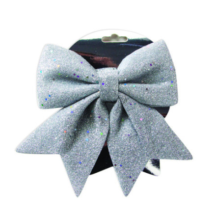 Декоративный бант, Серебро, с блестками