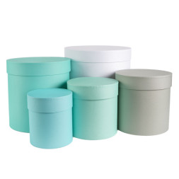 Коробка цилиндр, Бирюзовый микс, Ассорти