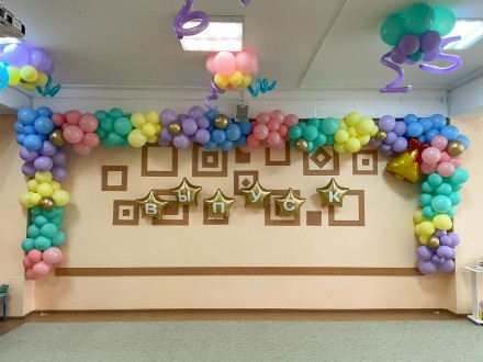 Оформление зала на выпускной в детском саду Нежность