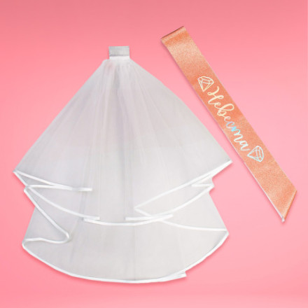 Карнавальный набор «Невеста», вуаль, лента