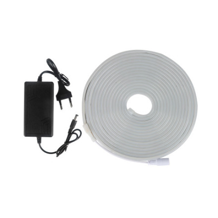 Светодиодная гирлянда, Дюралайт 120 Led/м, с адаптером, 6*12мм,12v, Белый