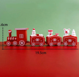Игрушка под елку Паровозик красный 4 вагона