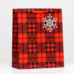 Пакет ламинированный &quot;Скандинавская клетка&quot; #нг