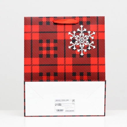 Пакет ламинированный &quot;Скандинавская клетка&quot; #нг