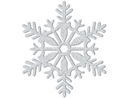 Снежинка пластик блеск серебряная