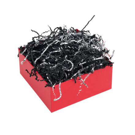 Наполнитель для коробок Бумажный и Металлический, Черный-Серебряный