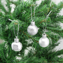 Новогодние мини-шары Серебро