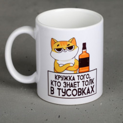 Кружка того, кто знает толк в тусовках, 300 мл