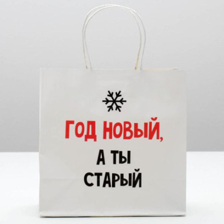 Пакет подарочный новогодний «Год новый, а ты старый» #нг