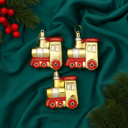 Украшение ёлочное &quot;Паровозик&quot;, золото