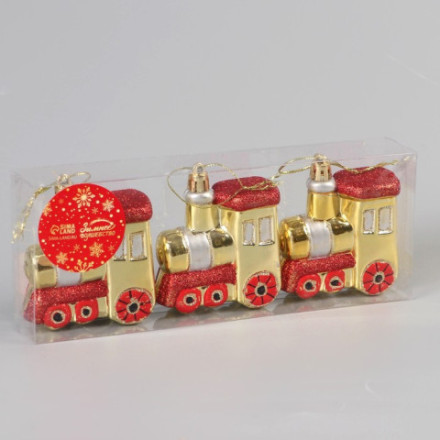 Украшение ёлочное &quot;Паровозик&quot;, золото