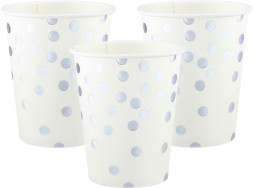 Стаканы Конфетти, Белый/Серебро, Металлик