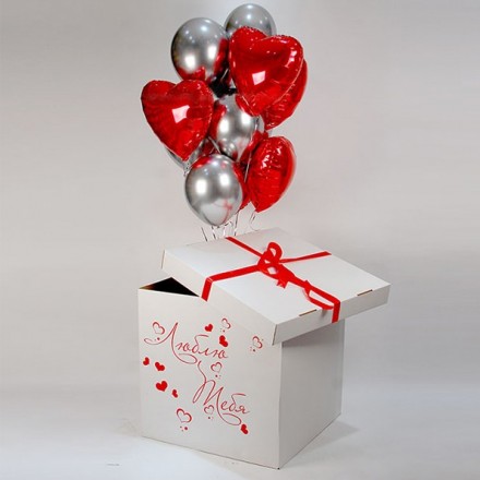 Коробка-сюрприз с шарами Любовь 