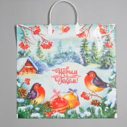 Пакет полиэтиленовый с пластиковой ручкой Птичья трель #нг