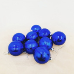 Набор новогодних елочных шаров &quot;Новогодний узор&quot; Синий
