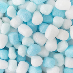 Шарики пенопласт, Маршмэллоу, Цветной микс, Голубой/Белый, Макарунс
