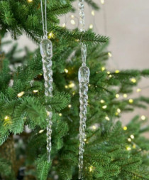 Набор новогодних елочных игрушек Сосульки, Прозрачные