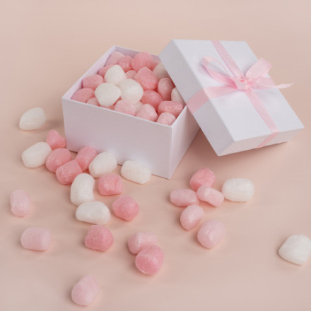 Шарики пенопласт, Маршмэллоу, Цветной микс, Розовый/Белый, Макарунс