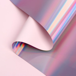 Плёнка матовая с иридисцентным переливом, нежно-розовый-розовый