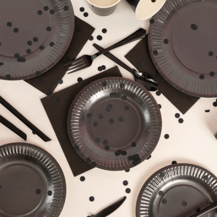 Сервировочные салфетки, Однотонные, Черный