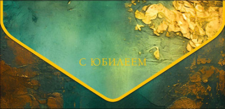 Конверт для денег Премиум С Юбилеем, ламинация софт тач, фольга