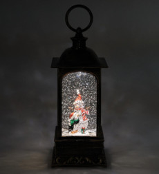 Новогодний светодиодный музыкальный фонарь Снеговик с пингвином