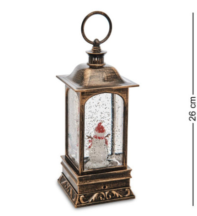 Новогодний светодиодный музыкальный фонарь Снеговик с пингвином