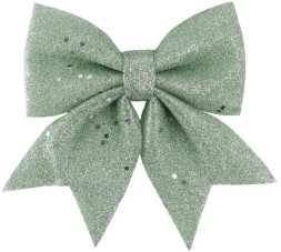 Декоративный бант Праздничный, Мятный, с блестками