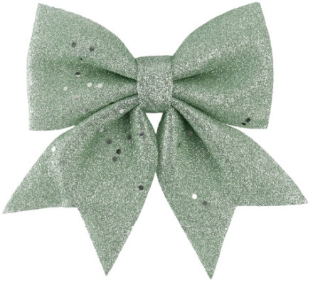 Декоративный бант Праздничный, Мятный, с блестками