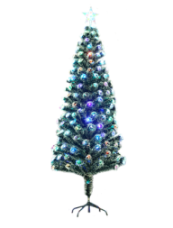 Елка Светодиодная искусственная темно-зеленая сосна с инеем