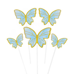 Топперы, Волшебные бабочки, Голубой/Золото