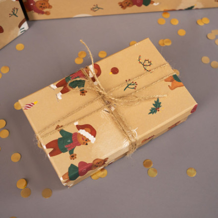 Упаковочная бумага 80гр Новогодние мишки, #нг