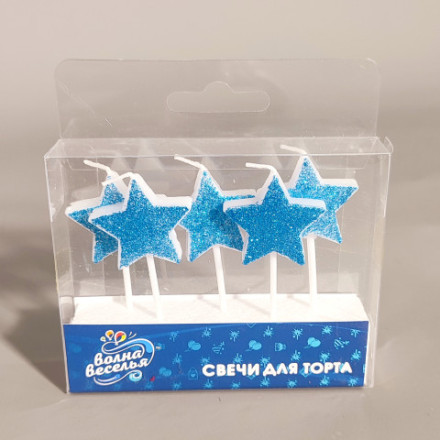 Свеча Звезда, Голубой глиттер