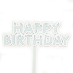 Топпер Happy Birthday (мороженое), Голубой