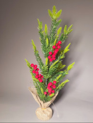 Елка настольная с ягодами литая