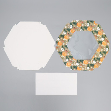 Коробка складная новогодняя «Хвоя, хлопок, апельсины»