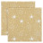 Сервировочные салфетки, Белые звезды, Золото