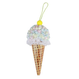 Елочная игрушка Мороженка разноцветный крем
