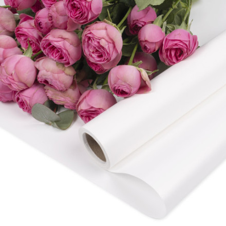 Упаковочная пленка 65мкр Однотонная, Белый, Матовый