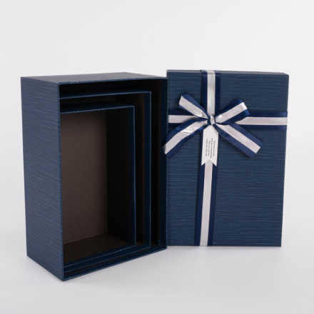 Коробка Элегант, Темно-синий с декором