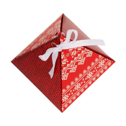 Бонбоньерка новогодняя, подарочная упаковка «Настроение традиционное» Скандинавский узор