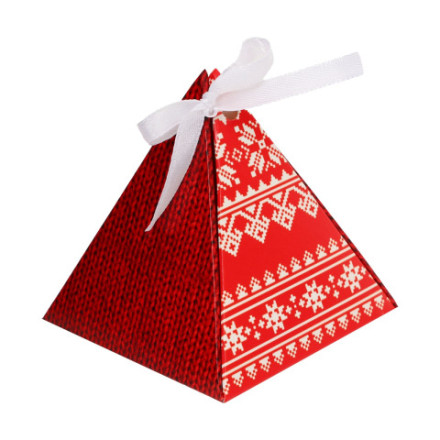 Бонбоньерка новогодняя, подарочная упаковка «Настроение традиционное» Скандинавский узор