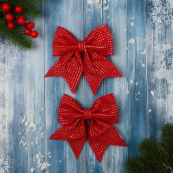 Ёлочные игрушки «Зимнее волшебство. Бантик плетёный», красный