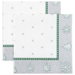 Сервировочные салфетки, Новогодний гобелен, Серебро